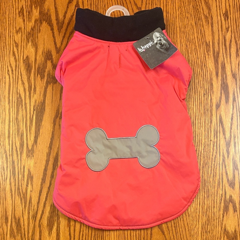 NWT b.happy Pink & Gray Dogbone Coat size Large Up to 35 lbs